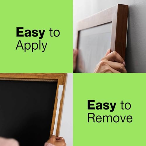 Image of FrogTape reMOVEables Large Picture Hanging Strips, Damage-Free Removable Adhesive Wall Strips, Picture Hangers, Stick On Wall Mounting for Frames, Canvas, Home Decor, White, 12 Pairs (24 Pieces)