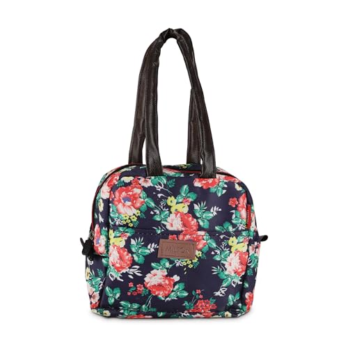 Image of MILTON Floral Lunch Bag I Design Tiffin Bag for Office for Men, Women I Eco Friendly, Spacious, Durable I 2.5 L I Navy Blue