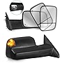 MOSTPLUS Power Heated Mirror Compatible for 2009-2018 Ram 1500 2500 3500/ 2019-2023 Ram 1500 Classic w/Foldaway Led Turn Light, Puddle Lights(Ambient Temperature Sensor included)