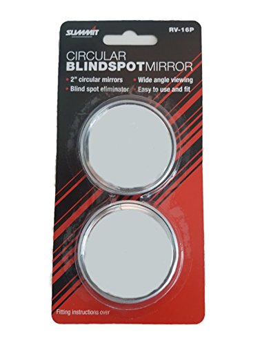 Summit RV-16P Circular Blind Spot Mirror (pack of two mirrors) Convex Mirror, Stick On Blindspot Mirror