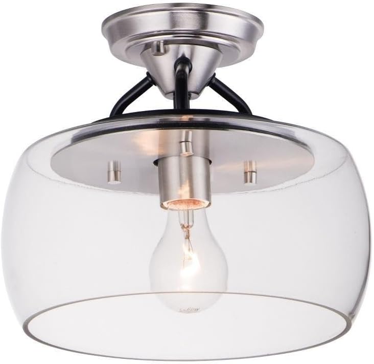 Maxim Goblet-1 Light Semi-Flush Mount-11 Inches Wide by 9.25 inches high-Bronze/Antique Brass Finish