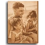 Cuadro Personalizado en Madera Natural con Foto y Texto Grabados — Retrato en Madera con Imagen a Medida, Grabado Láser Permanente, Decoración Personalizada para Hogar, Regalo Original y Único