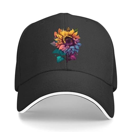 Casquette de baseball tournesol avec visière et attache réglable