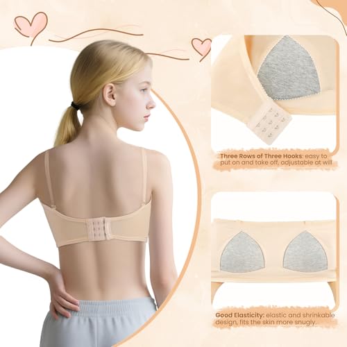 Girls Training Bra Cami Teen Bras for 10-12 12-14 14-16 Bralettes Seamless with Non-Removable Padding3