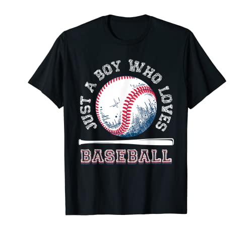 US Sport Baseball Player Fan Solo un ragazzo che ama Baseball Maglietta