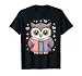 Cute Reading Owl Book Lover Teacher Librarian Bookworm T-Shirt