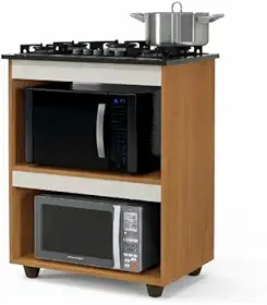 Armário de Cozinha para Cooktop 4 E 5 Bocas Nature/Off White