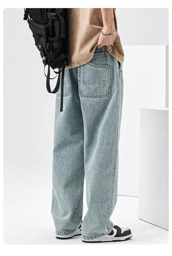 Pants Trousers Denim American Straight Leg Jeans Men's Loose Casual Versatile Wide Clothing3