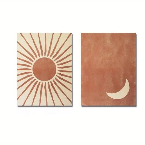 Affiches murales bohèmes Lune et Soleil sur toile de salon