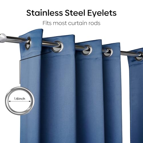 Image of Haus and Kinder Blackout Curtains 5 feet for Window,Pack of 2 Blackout Curtains for Window,100% Room Darkening Curtains Blackout 5 feet Long (Chalk Blue, 114x152 CM)