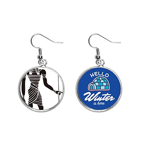 Pendientes de Anubis antiguo Egipto joyería de gota cuelgue invierno fresco