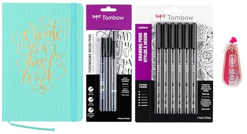 Kit écriture Tombow Fudenosuke carnet 160 pages stylo dessin fine