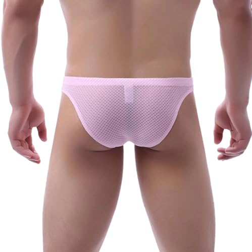 Men's Sexy Underwear Low Rise Briefs Breathable Mesh Panties See Through Bikini Lingerie4