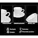 Imagen de Hogar y Mas Juego de Café Barista Classic 24 Piezas 12 Tazas y 12 Platos de Porcelana Blanca