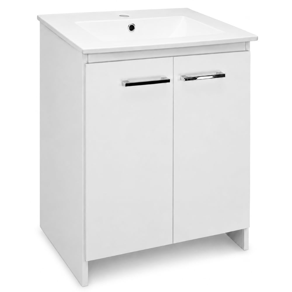 Meuble Sous Vasque Blanc avec Lavabo 60 x 87 x 46 cm - Salle de Bain