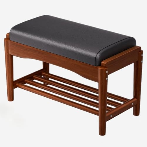 Banc à chaussures en bois massif élégant et robuste pour entrée chic - 2
