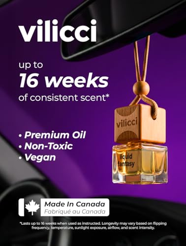 Image of Vilicci Liquid Fantasy Car Air Freshener - New Extra Strong Formula Long Lasting Car Diffuser | Refreshing & Odor Eliminating Car Perfume | Vegan & Cruelty-Free Oil Ingredients | Lasts up to 120 Days