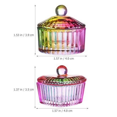 2 recipientes de vidrio para uñas acrílicas con tapa miniatura 2