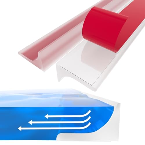 Adhesivo para puerta de ducha, barrera de ducha plegable, silicona umbral de ducha, barrera antiinundación para la cocina y el baño (3 m, transparente)