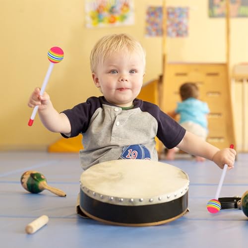Baquetas para niños, 2 piezas, diseño de piruleta redonda, baquetas de EVA para instrumentos musicales educativos, cumpleaños y día del niño miniatura 4