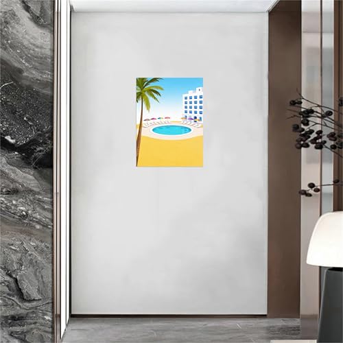 Impression sur toile paysage affiche piscine plage format 80x105cm - 2