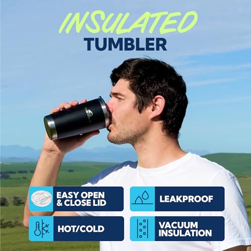 Image of SUN NINJA 20oz Tumbler, Stainless Steel Vacuum Insulated Cup, Turquoise