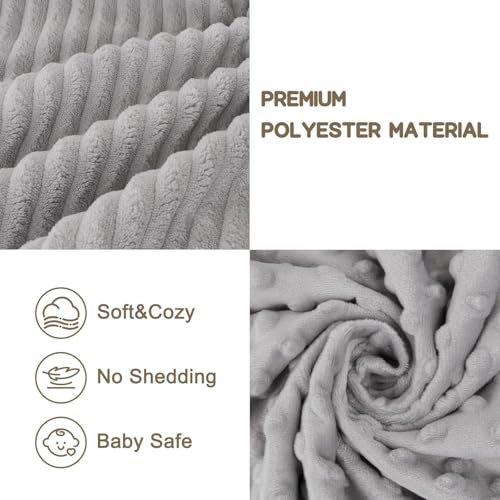 Image of Baby Security Blanket for Boys and Girls Lovey Whale 15 Inch Grey