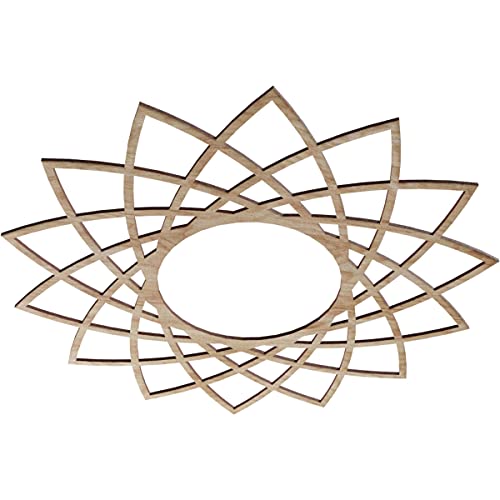 Image of Ekena Millwork 28 inchOD x 10 3 /4 inchID x 3 /8 inchT Eleanor Wood Fretwork Pierced Ceiling Medallion, Red Oak
