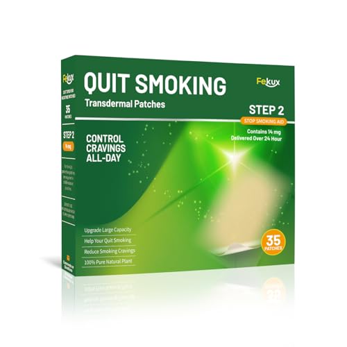 Fekux Quit Smoking Patches Step 2-14 mg Stop Smoking Aids Patches, Easy & Effective Helps Quit Smoking, Stop Smoking Aids That Work - 35 Patches