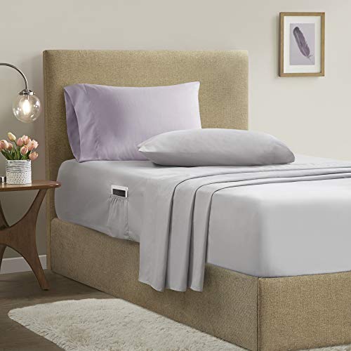 Comfort Spaces Kate All Season Comforter Set, Twin, 6 Piece, Grey/Purple by Comfort Spaces - Used condition - Image 5