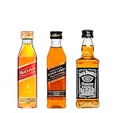 Johnnie Walker e Jack Daniel's Kit Miniaturas de Whiskies Clássicos Red Label, Black Label e Jack Daniel's 50ml