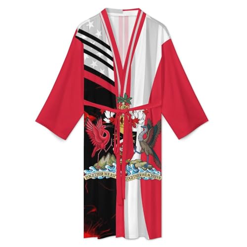 Trinidad And Tobago American Flag Bathrobe Spa Robe Unisex Robes Sleepwear Loungewear Lightweight3