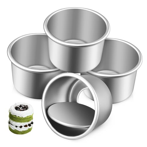 SOLUSTRE 3sets Detachable Bottom Round Cake Pans Small Baking Aluminum Alloy Easy to Clean Perfect for All Kinds of Cakes 4pcs*3