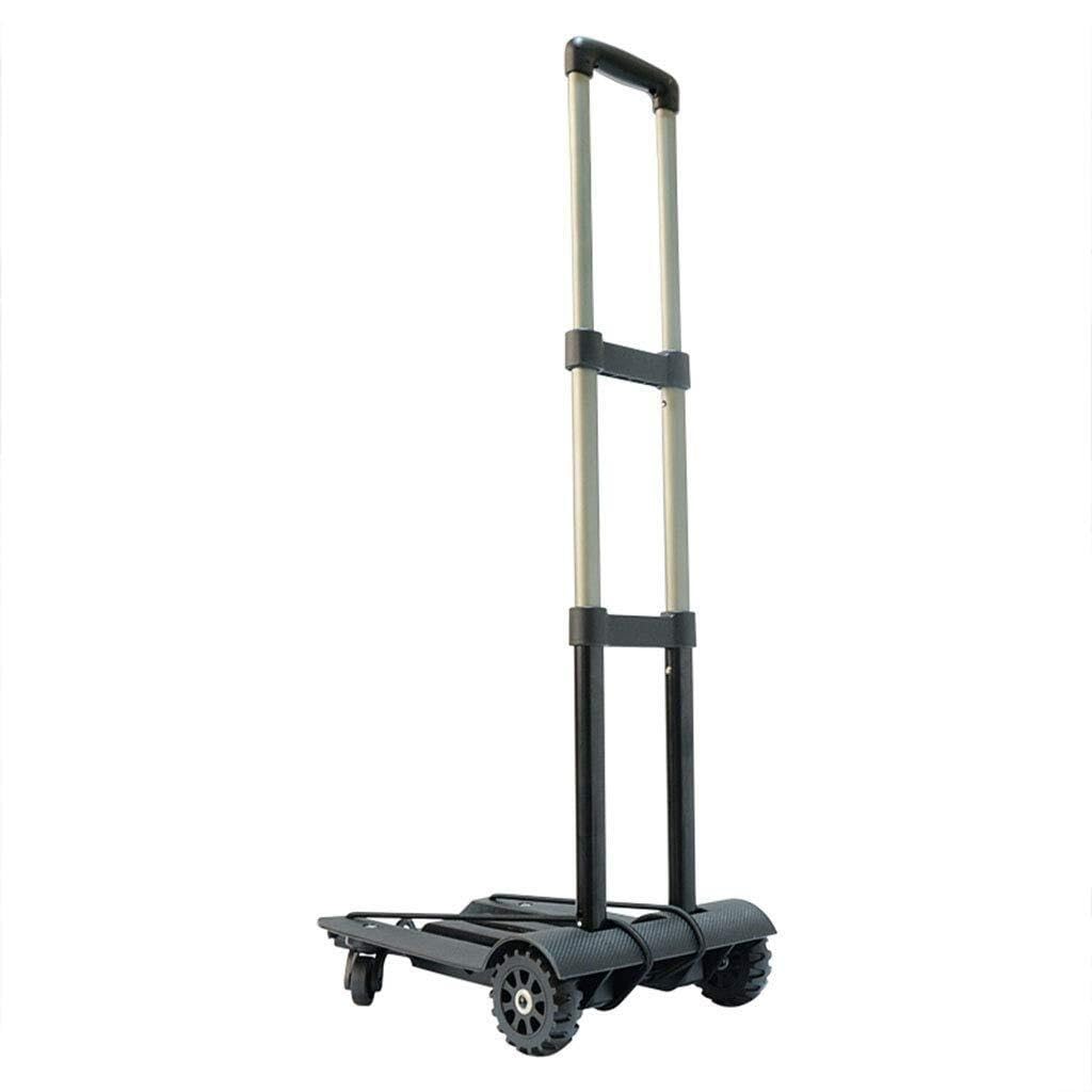 Składany wózek na kółkach ze stopu aluminium – przenośny bagaż 4-kołowy wózek ręczny o dużej nośności 45 kg idealny do podróży i transportu ładunków