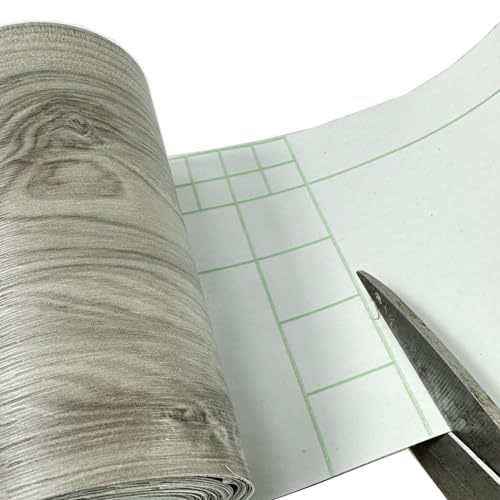 Desominor 5MWOODBORDERMESO 32.8Ft Brown Grey Border Peel &Stick Wood Grain Wallpaper Border Removable Waterproof Bathroom Mirror Frame Sticker thumb #7