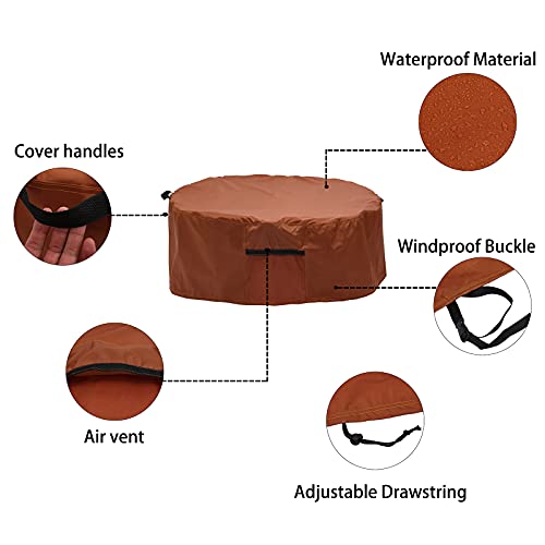 Round Patio Furniture Covers, 74" Dia Outdoor Furniture Covers, Waterproof Outdoor Table Cover, Fire Pit Cover Outdoor Round Table Dining Set Cover Anti-Fading Cover For Outdoor Furniture Set #TOP2
