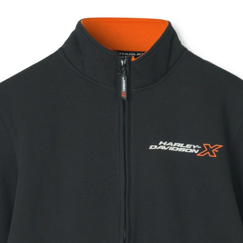 Image of HARLEY-DAVIDSON X Layers Edge Men's Full Sleeve Urban Zipper Sweatshirt | Cotton Blend with Minimal Detailing | High Neck