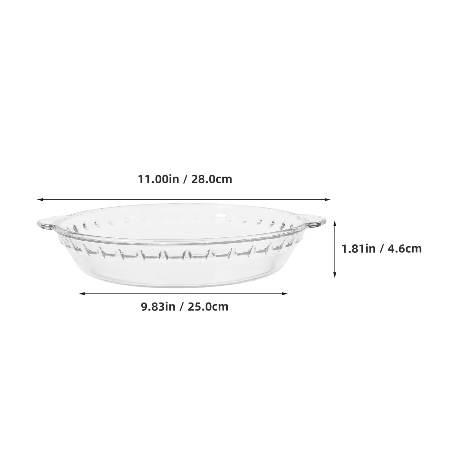 Cabilock Glass Pan with Edge Non-stick Round Baking Dish for Pumpkin and Pot Pies Microwave Oven Easy to Clean Glass Cookware