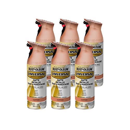 Image of Rust-Oleum 365352-6PK Universal All Surface Metallic Spray Paint, 11 oz, Matte Copper, 6 Pack
