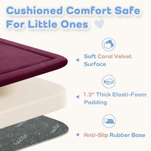 Image of 1.3 inch Thick Baby Play Mat for Floor,39x59 Memory Foam Tummy Time Mat