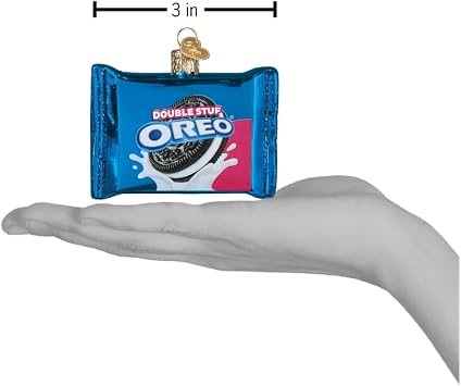 Old World Christmas Oreo Double Stuf Cookies Glass Blown Ornament for Christmas Tree, Handcrafted Holiday Decoration, Snack Collection