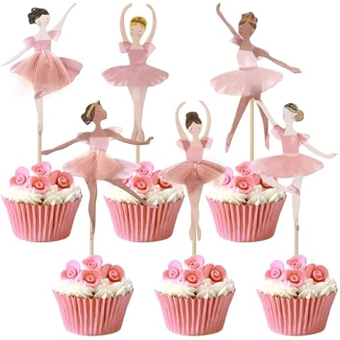 Humyoun 36 Ballerina Cupcake Kit Colorful Ballet Tutu Dancer Girls Cupcake Toppers Ballet Slipper Cupcake Picks Dancing Cake Dessert Muffin Toppers for Wedding Baby Shower Birthday Party Cover