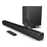 Majority Ben Nevis II+ 150W Soundbar Surround Sound - Kabelloser Subwoofer - Bluetooth - HDMI ARC - Große Fernbedienung - AUX - USB - UKW-Radio - Optischer Eingang - RCA-Kabel (Schwarz)