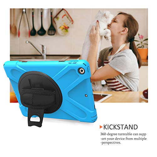 Ipad 9.7 2018/2017 Case, Zermu Heavy Duty Three Layer Shockproof Rugged Cover Hard Pc+Silicone Hybrid Impact Resistant Armor Case With Built-In Stand+Hand Strap+Shoulder Strap For Ipad 6Th Generation #TOP3