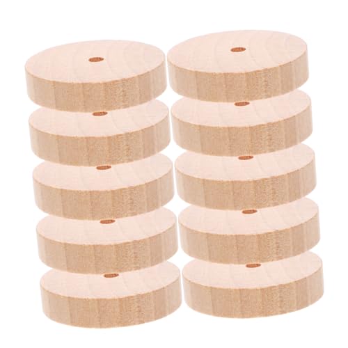 ERINGOGO Y Car Wheels 15pcs Small Round Wood Wheels Craft Wheels for Boys and Girls Wooden Furniture Casters