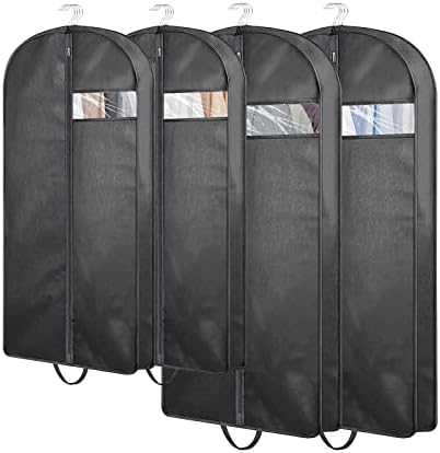 VIVUCY 40"/50 "garment bags for Closet Storage(2pcs40"+2pcs50")Garment Bags for Hanging Clothes, Suit Bags for Men Travel with Handles Garment Bags For Storage to Suit Jacket Shirt Coat Dresses
