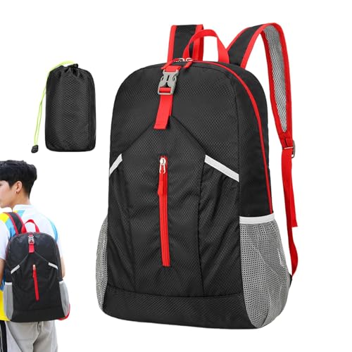 Decorhome Mochila plegable, mochila plegable | mochila impermeable | mochila impermeable para deportes al aire libre, bolsa de hombro ligera, mochila de senderismo al aire libre, Negro , Siehe