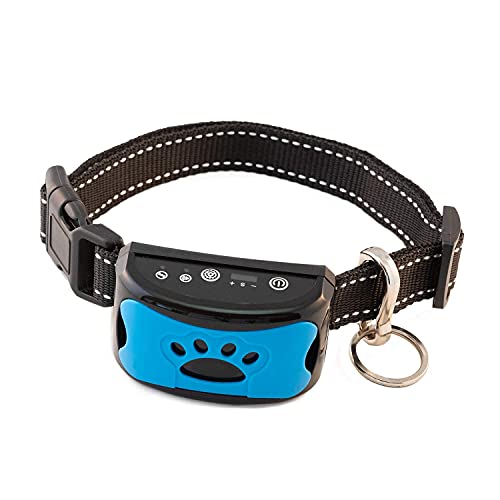 Dog Bark Collar - Rechargeable & Humane - Vibrating Bark Collar - with 3 Modes 7 Sensitivity Levels - for Medium & Large Dogs - Anti Barking Training Collar - No Bark Collar - No Remote Needed