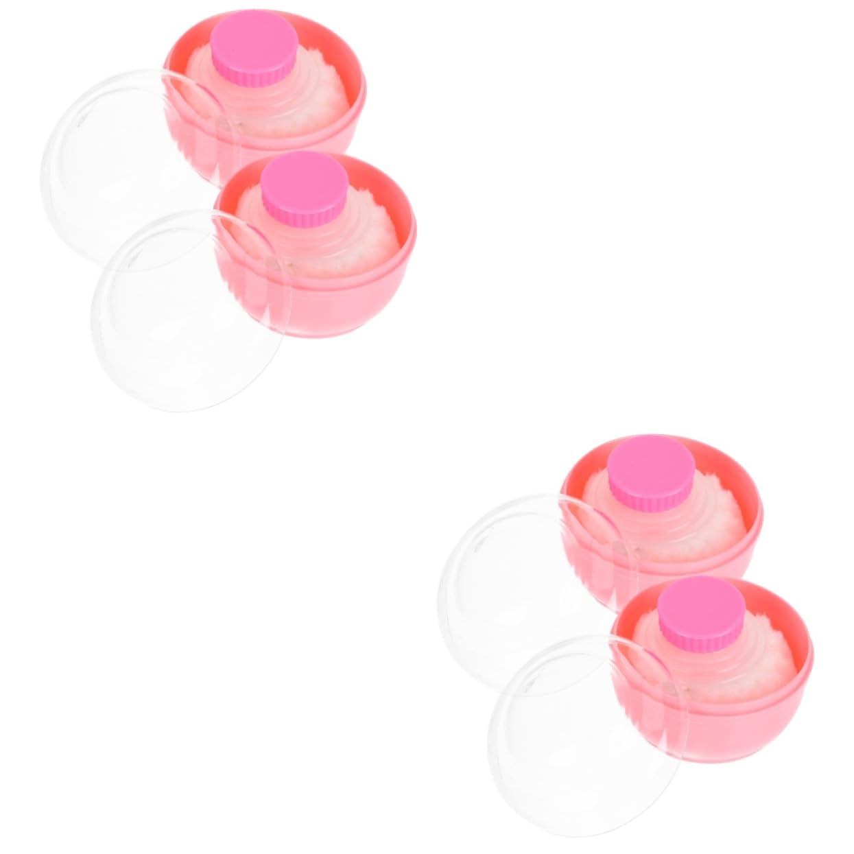 4pcs Powder Puff Container Skin-friendly Powder Boxes for Talcum for Boys and Girls and Adults for Hot Weather Use