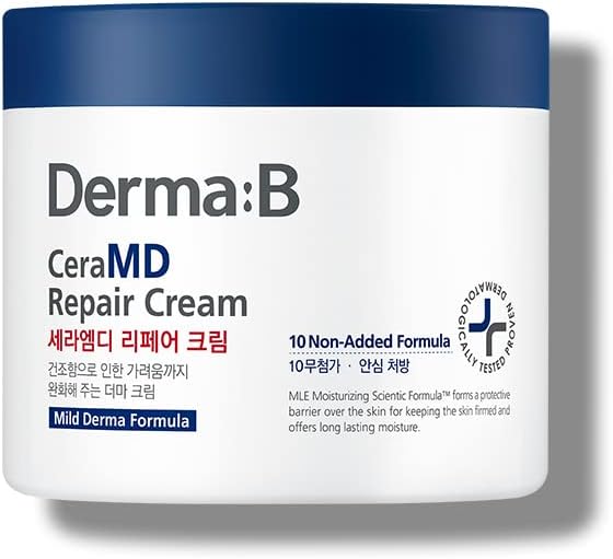Ceramd Repair Body Cream Unscented Hydrating & Moisturizing Cream For Dry Skin Relieves Itchiness Fragrance Free With Ceramide & Panthenol Korean Skin Care 14.54 Fl Oz (430 ml)